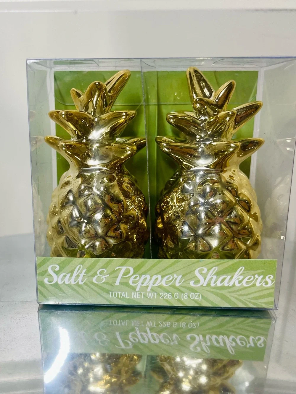 Gold Pineapple Salt & Pepper Shaker Set by